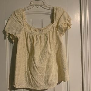 Cream/off white eyelet off shoulder top